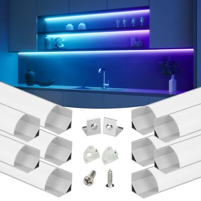 #ad #ad 10Pack 3.3FT 1M V Shape LED Channel System with Milky White Cover Lens Silve... $42.58