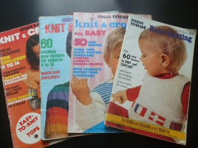 #ad MON TRICOT Knit amp; Crochet – 4 issues Baby Children’s designs from the 1970s 80s GBP 17.50