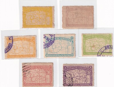 #ad Venezuela Stamps 1896 80th Death of Gen. Miranda Set variations $70.00