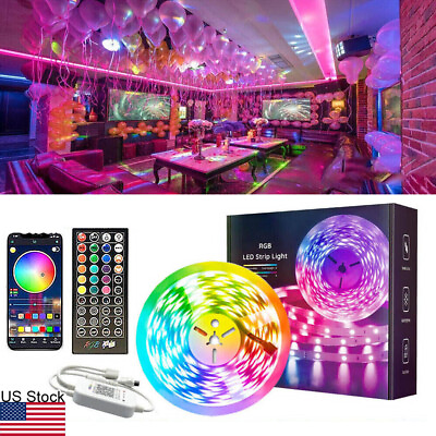 #ad 16.4ft RGB Led Room Lights 5050 Led Tape Lights Color Changing Strip Lights $12.99