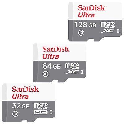 #ad SanDisk Ultra 32GB 64GB 128GB Class 10 Micro SD Flash Memory Card 100MBs Adapter $8.75