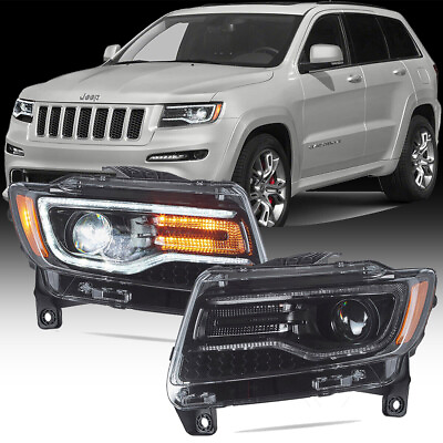 #ad HID Xenon Headlamps Style For 11 13 Jeep Grand Cherokee LED Projector Headlights $329.99