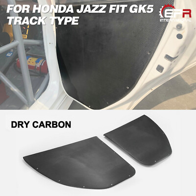 #ad Track Type Matte Carbon Fiber Rear Inner Door Card Kits For 14 18 Honda Fit GK5 $803.70