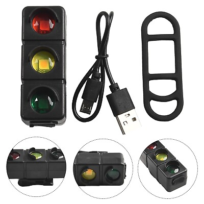 #ad Bicycle Three color Tail Light Safety Warning Light Riding Light Rear Light $12.04