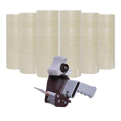 #ad CARSTY 48 Rolls Clear Sealing Packaging Tapes 1.89quot;x60yd w Tape Gun Dispenser $69.99