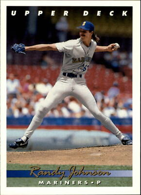 #ad 1993 Upper Deck Seattle Mariners Baseball Card #336 Randy Johnson $1.69
