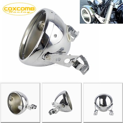 Universal for 7quot; Inch Headlight Shell Chrome Motorcycle Mounting Housing Bucket $48.99