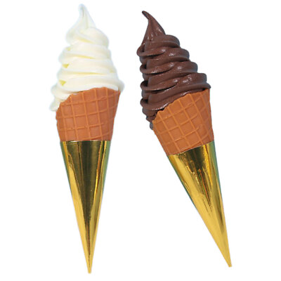#ad 2 Pcs Artificial Ice Cream Cone Snow Display Simulation Decorate $20.98
