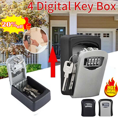 #ad 4 Digit Combination Key Lock Box Wall Mount Safe Storage Case Organizer US $7.91