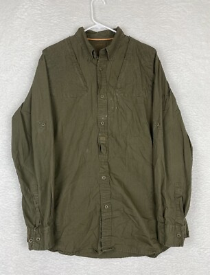 #ad Beretta Sz XL Shooting Hunting Button Down Shirt Casual Mens Green $24.97