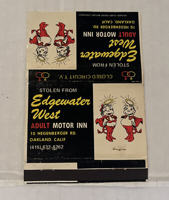 #ad Edgewater West Adult Motor Inn Oakland California Matchbook Cover $8.95