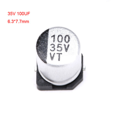 #ad 10PCS Patch Capacitor SMD Aluminum Electrolytic Capacitor 35V 100UF 6.3*7.7mm $2.25