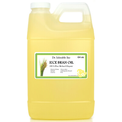 #ad 64 Oz Premium Rice Bran Oil Pure Organic Cold Pressed Best Fresh Multi Purpose $36.99