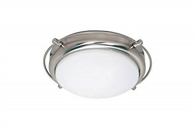 2 Light Polaris Flush Mount with Satin Frosted Glass SATCO 60 6087 $81.99