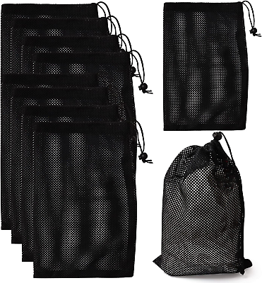 #ad 10Pcs Nylon Mesh Drawstring Bag8 x 12 Inch Durable Nylon Mesh Bags with Drawstr $22.74