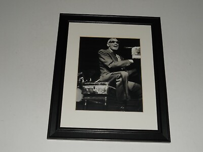 #ad Framed Ray Charles 1984 b w at his Piano Godfather of Soul print 14quot;x17quot; $45.00