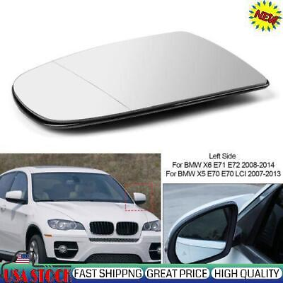 #ad Fits BMW X5 X6 E70 E71 E72 2008 2014 Left Side Heated Wing Mirror White Glass L $19.63