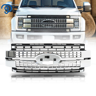 #ad For 2017 2018 2019 Ford Super Duty F 250 F 350 F 450 Chromeamp;Black Grille $269.10