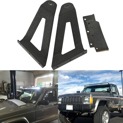 #ad LED Mounting Brackets 50quot; Curved Light Bar For 1984 2001 Jeep XJ CherokeeSS 023 $25.99