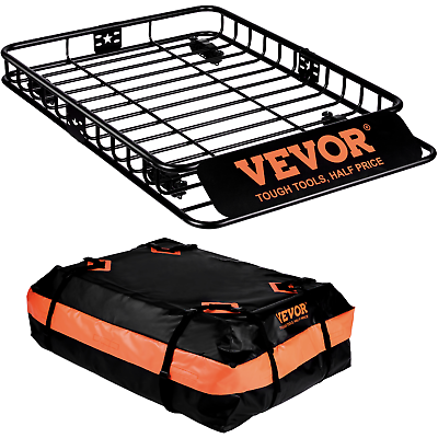 #ad VEVOR Roof Rack Cargo Basket 200 LBS 51quot;x36quot;x5quot; for SUV Truck with Luggage Bag $127.99