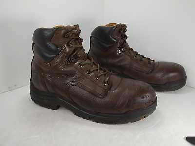 #ad Timberland Work Biker Boots Pro Steel Toe men 11.5 M Brown leather #26063 T3 $22.50