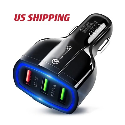 #ad 3.0 QC3.0 Fast Charging 3 Ports Car Charger 3.5A Quick 3USB Charger For Phone US $6.98