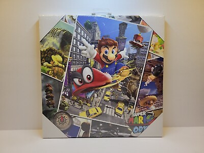 #ad Super mario odyssey vinyl canvas Frame Less 12x12x1 Picture New Nintendo Cappy $16.95