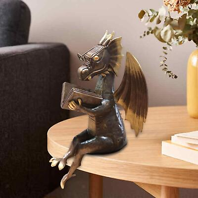 #ad Dragon Reading Decor Dragon Decor Sculpture Dragon Sculpture for Bookshelf $28.59