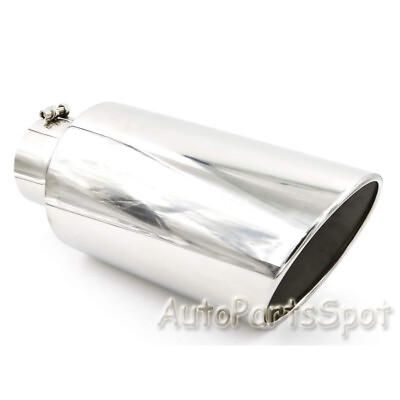 #ad For Ford Dodge Chevy Stainless Steel Exhaust Tip 5quot; Inlet 8quot; Outlet 18quot; Long $39.60