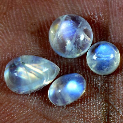 #ad Bulk Lot Rainbow Moonstone Cabochon 100% Natural Loose Gemstones 08.70Cts. $8.99