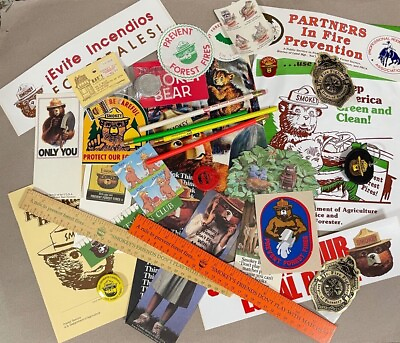 #ad SMOKEY BEAR SOUVENIR BUILD YOUR OWN LOT PINS BUMPER STICKERS BOOK RULERS VINTAGE $1.00