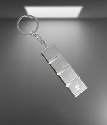 #ad Auth Chanel Chocolate Bar USB Memory Key Holder Silver CoCo Mark 500MB Key Ring $170.72