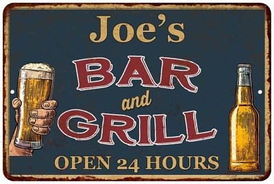 Joe#x27;s Green Bar and Grill Personalized Metal Sign Wall Decor 112180044009 $40.95