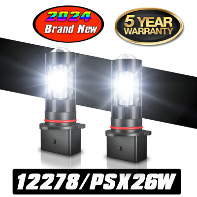 #ad 2x P13W White LED Front Fog Light DRL Bulbs For Chevy Camaro RS ZL1 SS 2010 2015 $11.98