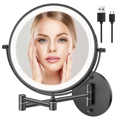 #ad Rechargeable Wall Mounted Makeup Mirror with lightsFUNTOUCH 8 Inch Lighted 1... $59.46