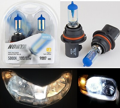 #ad Nokya 5000K White 9007 Nok8014 100 80W Two Bulbs Head Light High Watt Dual Beam $24.70