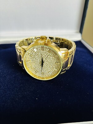 #ad Heavy Gold Bling Rapper Watch With Crystals XL Hip Hop Bling GBP 40.00