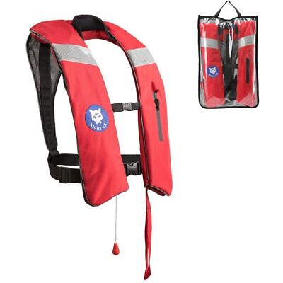 #ad Night Cat Life Jacket Vest Preserver Adult Fishing Boating Manual Inflatable $31.98