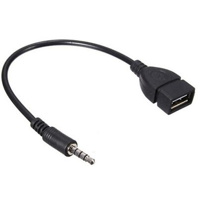 #ad Audio AUX Jack 3.5mm Male to USB 2.0 Type A Female OTG Converter Adapter Cable $2.99