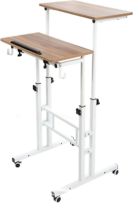 #ad Mobile Standing Desk Portable Stand up Desk Height Adjustable Small Standing D $88.99