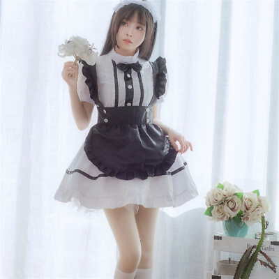 #ad Girl Japanese Uniform Waitress Maid Dress Lolita Anime Cosplay Cute Costume New $38.18