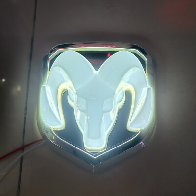 White LED Ram Badge Front Grill Emblem For 2013 2017 Dodge RAM 1500 2500 3500 $55.99