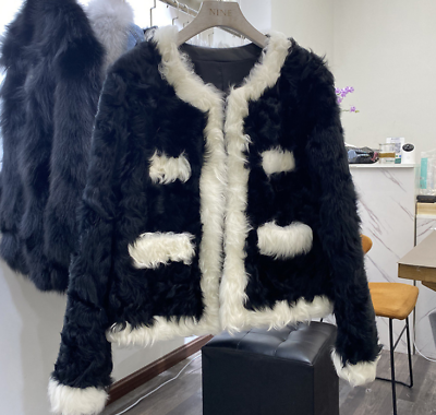 #ad Womens Fashion Winter Round Collar Lamb Wool Coats Warm Fur Furry Coat Overcoats $140.05
