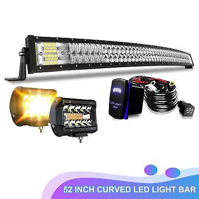 5D Curved 52inch LED Light Bar Flood Spot Combo Front Driving For Truck RZR SUV $105.99