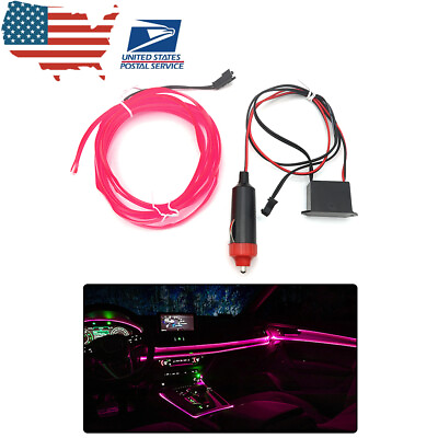#ad Dashboard Interior Light Wire Strip Cold Atmosphere 12V Pink Led 2M For Dodge $6.98