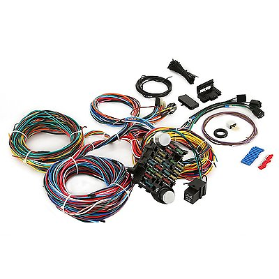 #ad 21 Circuit Universal Wire Harness BRAIDED WIRE SHIELD 21 Fuse 12v Street Wiring $399.99
