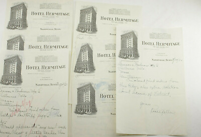 #ad 1931 Lamson Goodnow Hotel Hermitage Nashville TN Handwrtn Notes Ephemera P1568L $10.95