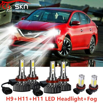 #ad 6PC H11 LED HeadlightFog Bulb Combo F2 for Nissan Murano Rogue Sentra 2015 2017 $49.58