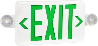 #ad Green LED Exit Sign UL Listed Emergency Light Dual LED Lamp ABS Fire Resistan $23.49