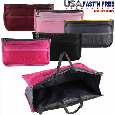 #ad Womens Travel Insert Handbag Organiser Purse Large Liner Organizer Bag 2023 $6.82
